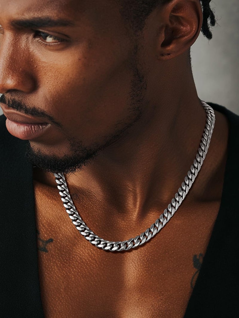 ChainsPro Hip Hop Men Necklace Curb Cuban Chains 20inch 10MM Neck Chain Mens Gifts for Mens - Image 5